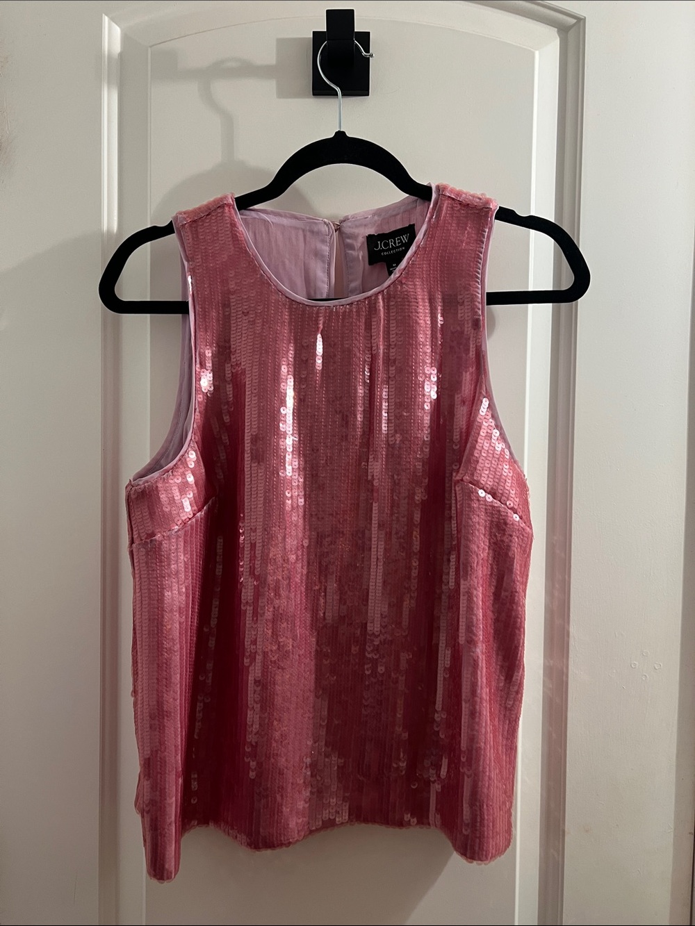 J. Crew Rose Pink Sequin Shell Top